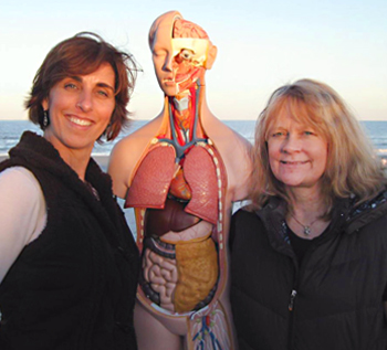 Jenny Otto with Lisa Long and Pat the organ model