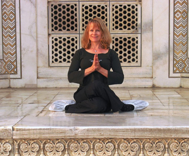 Jenny Otto in India Taj Mahal in Garudasana Pose