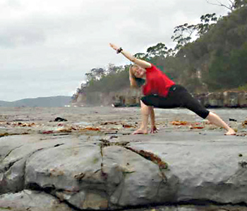Jenny Otto in Tasmania in Utthita Parsvakonasana / Extended Side Angle Pose